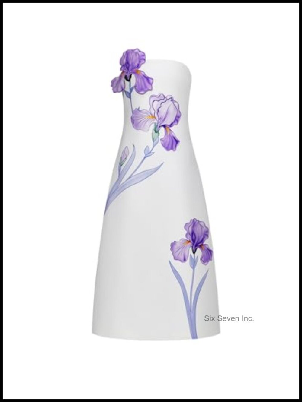 Strapless Floral A-Line Maxi Dress, Sleeveless, Pull-On, US Adult Fit